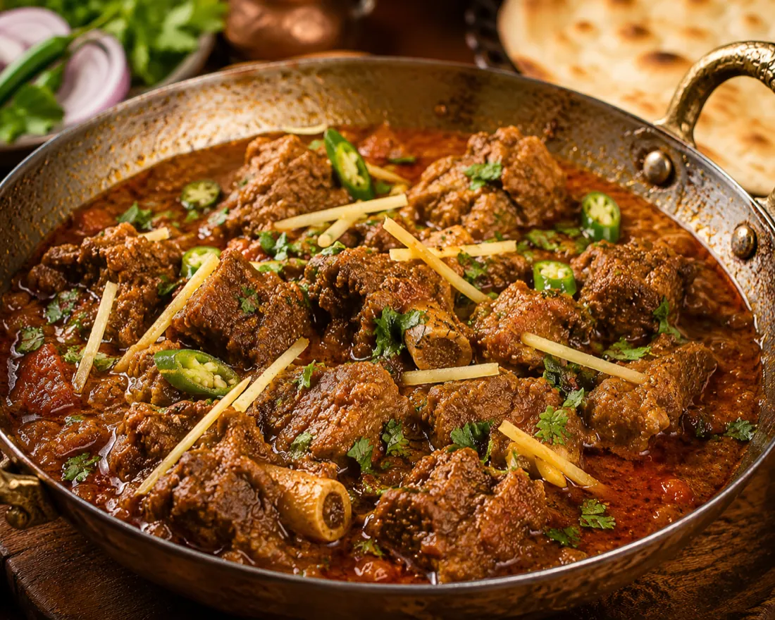 Sizzling mutton karahi